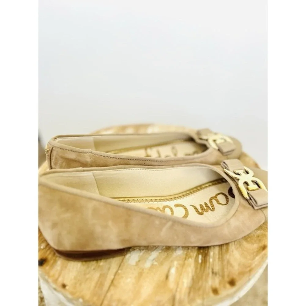 Sam Edelman | Mage Women's Gold Leather Bow Ballet Flats Size 7 |‎ CUTE! 💖✨️